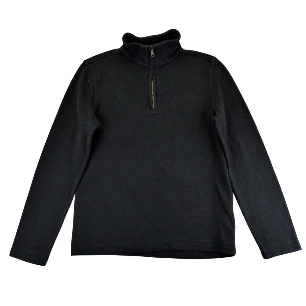 Banana Republic Men‎ Black Quarter Zip Pullover Sweatshirt Size Medium Casual